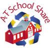 AT School Share logo with school house surrounded by recycling arrows